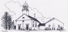 A sketch of the Loudon Congregational Church's building
